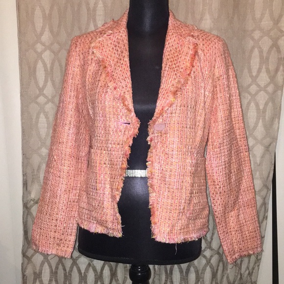 NEW Chadwick Tweed Peachy Pink Blazer Jacket Coat - Picture 3 of 5